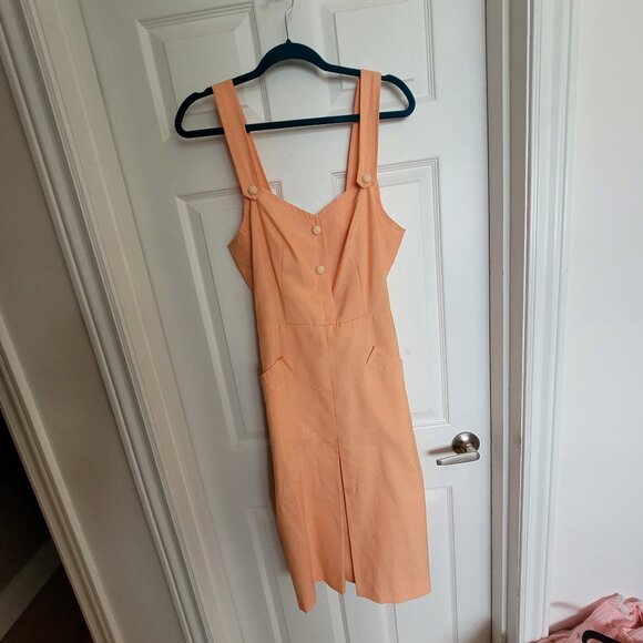 Hand made Peach Vintage Midi Dress - Picture 5 of 5